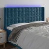 LED uzglavlje tamnoplavo 183 x 16 x 118/128 cm od tkanine