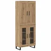 Vidaxl Visok predalnik Umetni hrast 69,5 x 34 x 180 cm Konstruiran les