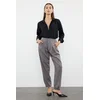 Trendyol Gray Stitching Detailed High Waist Balloon Jeans with Elastic Waist