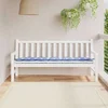 Vidaxl Blazina za vrtno klop modro bele črte 180x50x7 cm oxford