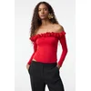Trendyol Red Rose Detailed Knitted Bodysuit