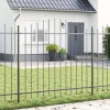 Vrtna Ograda 8 pcs Siva 170 x 190 cm Čelik s prahom premazan