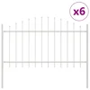 Vidaxl Vrtna ograja 6 szt. Bela 170 x 140 cm Prašno lakirano jeklo