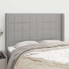 vidaXL vidaXL Vzglavje z ušesi svetlo sivo 147x16x118/128 cm blago, (20932164)