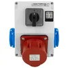 DOK RAZDELILNIK ZA STAVBO 16A 2X230V IP44 Z ODKLOPNIM STIKALOM 0-1 VTIČNICA