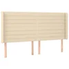 Vidaxl Vzglavje z ušesi krem 203x16x118/128 cm blago
