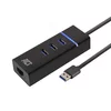 ACT AC6310 USB Hub 3.2 s 3 vrati USB-A in ethernetom (RJ45) črn