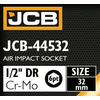 JCB Udarna orodja 1/2 32mm 6-kotni Cr-Mo Ključ nasadni
