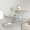 Plutajuće zidne police 4 kom boja betona 50 x 23 x 3,8 cm MDF