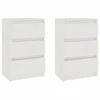 Vidaxl Nočna omarica 2 kosa bela 40x29,5x64 cm trdna borovina