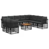 Set vanjskih sofa 11 pcs Crna i tamno siva Poliester