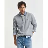 Gant za moške. 2004082 Polo Reg Chambray Heavy Grey (S), Priložnostno, Siva, Bombaž, Dolg rokav