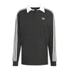 ADIDAS ORIGINALS Majica 3-STRIPES RUGBY LONGSLEEVE črna/bela