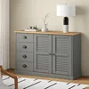 Komoda s ladicama VIGO 113x40x75 cm siva od masivne borovine