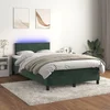 Krevet box spring s madracem LED tamnozeleni 120x200 cm baršun