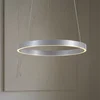 Lucande LED viseča svetilka Yonam, O 60 cm, 1-svetilna, aluminij, CCT - Dnevna soba/jedilnica - Sodobni - aluminijasta, bela - Kovina