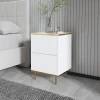 Hanah Home Noćni ormarić Imaj 40x60x35cm Belo-Zlatni