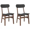 Vidaxl Jedilni stoli z blazinami 2 kosa Brown Solid Wood Rubber