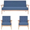 3-dijelni set sofa od tkanine plavi