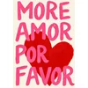 Plakat 21x30 cm More Amor Por Favor roza rdeče srce ljubezen A4