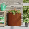 vidaXL Cvetlično korito Rjav 60 x 30 x 50 cm Vremensko odporno jeklo