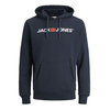 JACK & JONES Majica Marco Bowie nočno modra/živo rdeča/off-bela