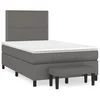 Vidaxl Box spring postelja z vzmetnico siva 120x190 cm umetno usnje