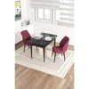 Hanah Home trpezarijski set Arp, sto i 2 stolice, ploča u dekoru crnog mermera, bordo tkanina Babyface