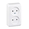 Schneider Electric Nadometna dvojna vtičnica brez ozemljitve, bela PRIMA