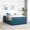 Vidaxl Posteljni okvir z vzmetnico Drugo Modra 140 x 200 cm Žamet
