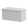Autronic Tabure Stool with storage, cream corduroy fabric (TAB-472 CRM6)