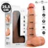 DILDO Mr Intense Bruce Flesh 25,5 cm - realističen penis, s sesalnim dnom, gibljiv, tekoči silikon