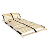 vidaXL Lamelni podstavek z vzglavjem Rjava 90 x 190 cm Les