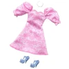Mattel Mattel Barbie: Fashion Pack - Roza obleka z modrimi visokimi petami (HRH40)