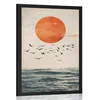Plakat japandi luna nad morjem - 40x60 black