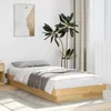 vidaXL posteljni okvir brez vzmetnice 75x190 cm masivni les hrast