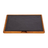 Cast iron platter with wooden stand, 30 x 40 cm - LAVA