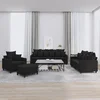 4-dijelni set sofa s jastucima crni baršunasti