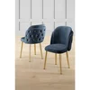 Hanah Home set trpezarijskih stolica Axle 8 kom, antracit tkanina Babyface, zlatne metalne noge