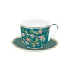 Teacup with saucer, porcelain, 400ml, Magie DOrient Green - Nuova R