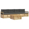 Set vanjskih sofa 5 pcs Bijela i antracit Čvrsto drvo akacije