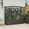 Vidaxl Dvignjeno ležišče s trellisom in streho Rjava 204 x 40 x 138 cm
