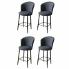 HANAH HOME Set 4 barske stolice Fora Anthracite Black