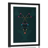 Plakat s paspartujem vzorci na črnom ozadju - 20x30 no frame