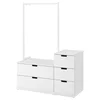 NORDLI Komoda s 5 fioka, bela, 120x169 cm