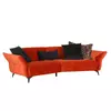 MEGA SOFA drvo, tekstil pomorandža