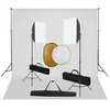 vidaXL Foto studijski komplet s softboxi, ozadjem in odbojnikom