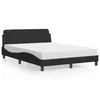 Krevet s madracem Dover crni 120 x 200 cm baršunasti