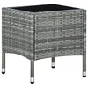 vidaXL Vrtna miza siva 40x40x45 cm poli ratan
