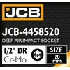 JCB UDARNI KLJUČ DEEP 1/2 Cr-Mo 6-koten 20mm KLJUČ KLJUČEV